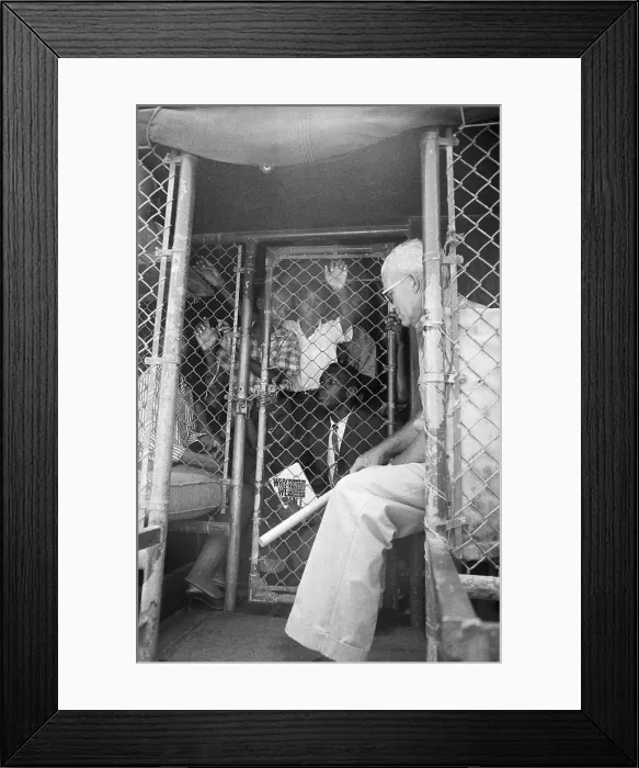 Framed Print : African Americans Demonstrators in Police Wagon Framed Print : African Americans Demonstrators in Police Wagon