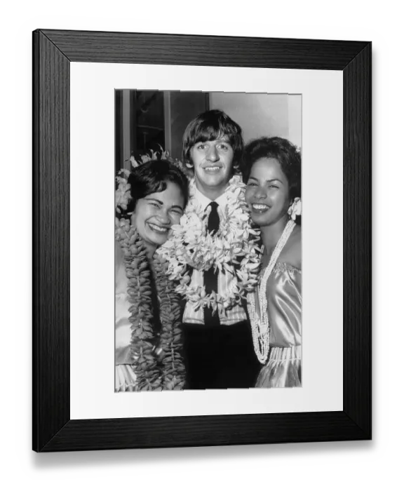 Framed Print : Ringo Starr with Female Friends Framed Print : Ringo Starr with Female Friends