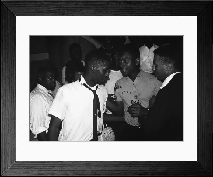 Framed Print : Blood-Streaked African Am Demonstrator Framed Print : Blood-Streaked African Am Demonstrator