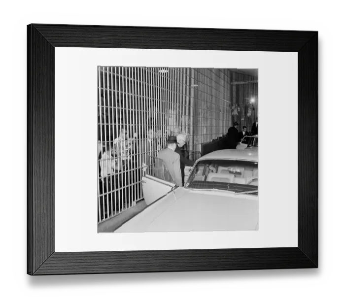 Framed Print : Chief Justice Earl Warren Leaving Dallas County Jail