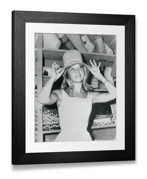 Framed Print : Hayley Mills Wearing Hat Framed Print : Hayley Mills Wearing Hat