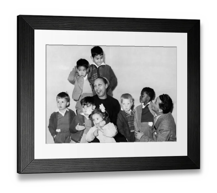 Framed Print : Josephine Baker With Husband and Children Framed Print : Josephine Baker With Husband and Children