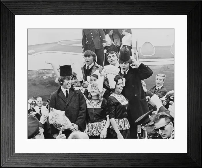 Framed Print : Beatles Receiving Dutch Welcome Framed Print : Beatles Receiving Dutch Welcome