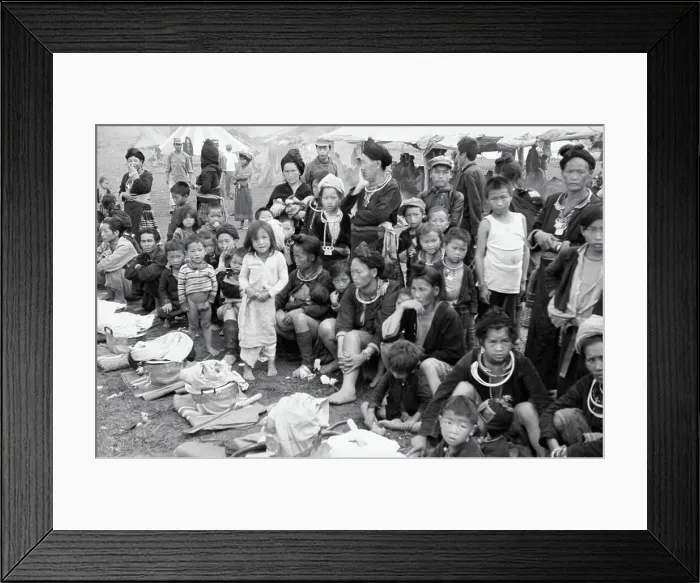 Framed Print : Laotian Citizens Resting at Relief Center Framed Print : Laotian Citizens Resting at Relief Center