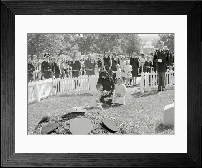 Framed Print : Kennedy Family Visit JKF's Grave