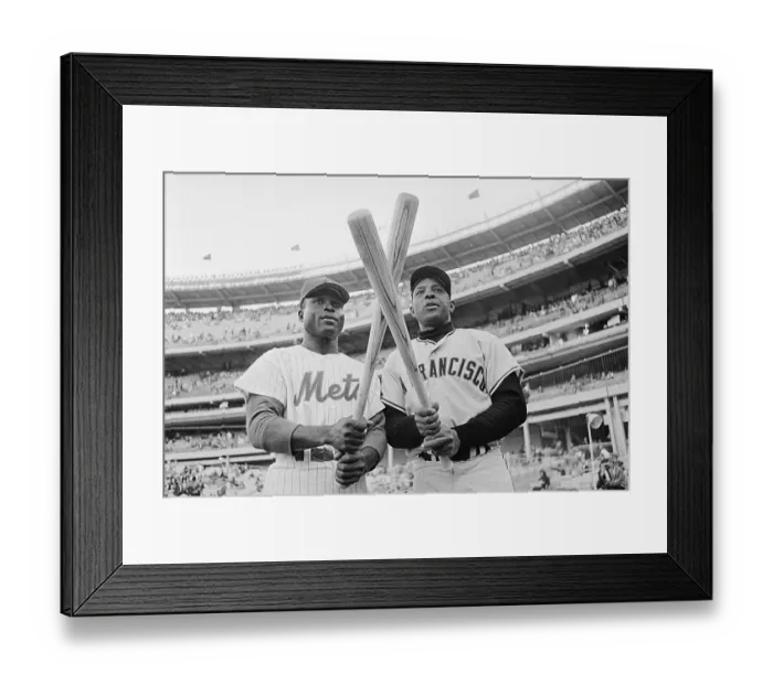 Framed Print : Willie Mays and Joe Christopher with Baseball Bats Framed Print : Willie Mays and Joe Christopher with Baseball Bats