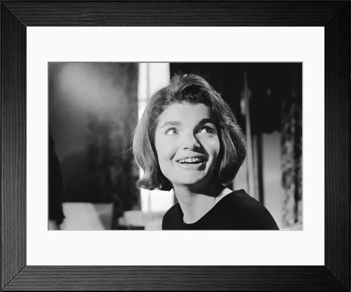 Framed Print : Portrait of Jacqueline Kennedy Smiling Framed Print : Portrait of Jacqueline Kennedy Smiling