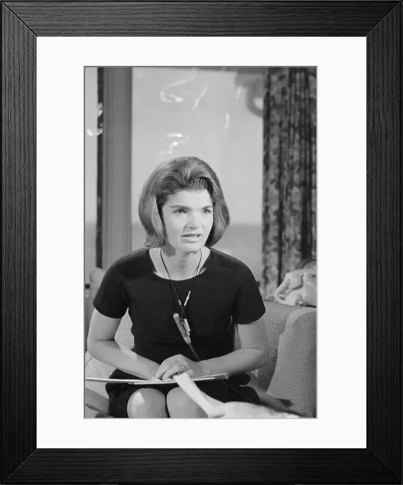 Framed Print : Jacqueline Kennedy During Television Rehearsal Framed Print : Jacqueline Kennedy During Television Rehearsal