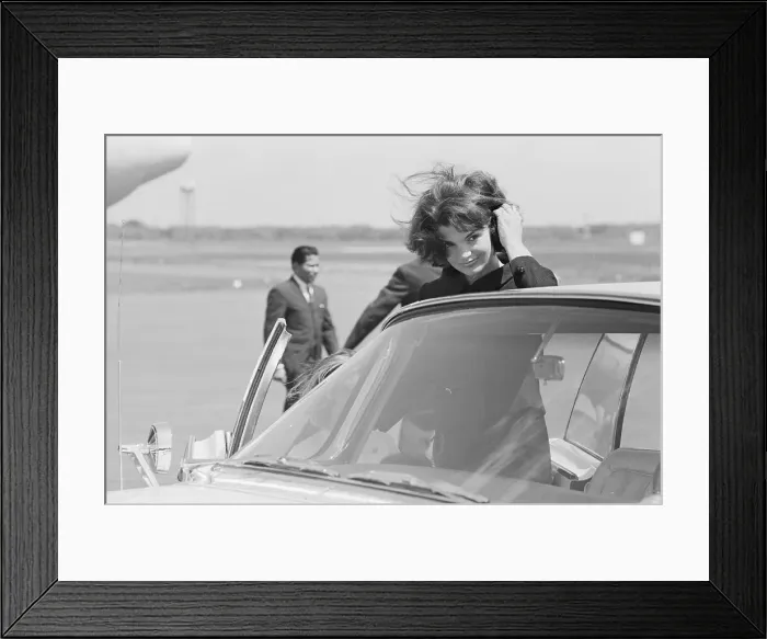Framed Print : Jacqueline Kennedy at Barnstable Airport Framed Print : Jacqueline Kennedy at Barnstable Airport