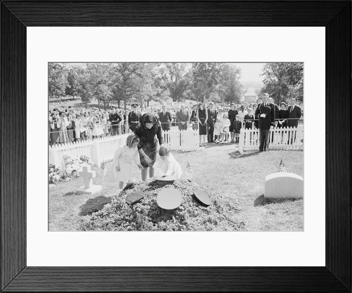 Framed Print : Family at John F. Kennedy's Grave Framed Print : Family at John F. Kennedy's Grave
