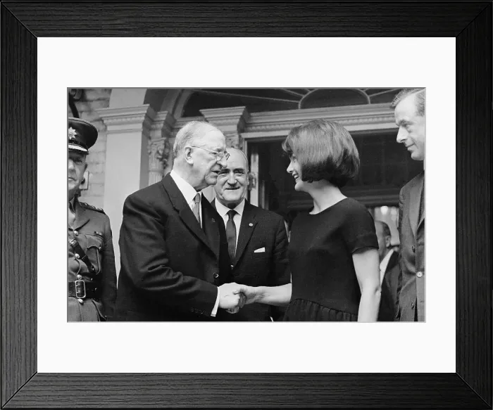Framed Print : Eamon de Valera and Mrs. Kennedy