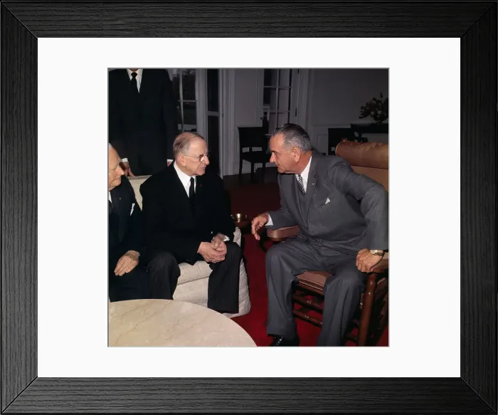 Framed Print : Lyndon Johnson and Eamon de Valera