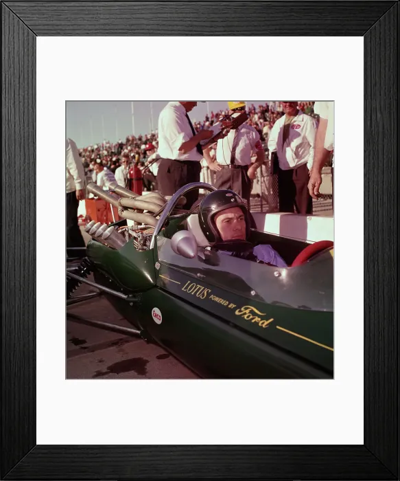 Framed Print : Jim Clark in His Ford Lotus Framed Print : Jim Clark in His Ford Lotus