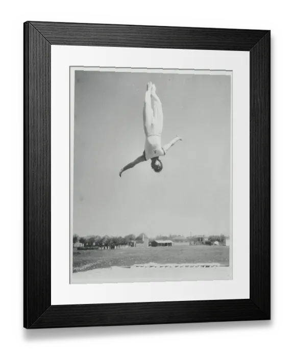 Framed Print : Corporal Jumping Through Mid-Air Framed Print : Corporal Jumping Through Mid-Air