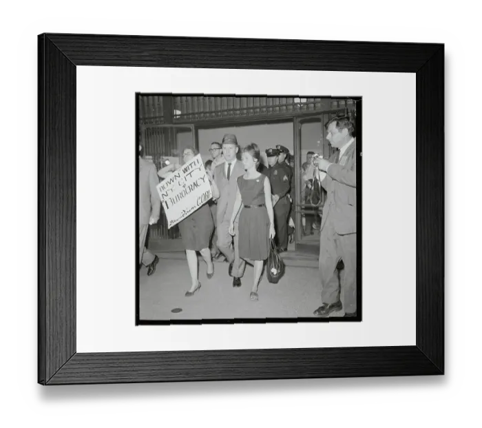 Framed Print : Portrait of Patricia Newman with Policemen Framed Print : Portrait of Patricia Newman with Policemen