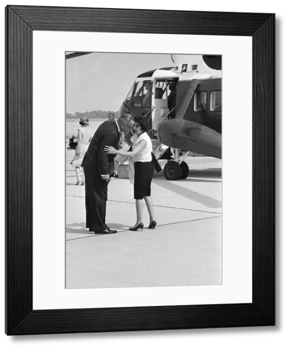 Framed Print : Lyndon Johnson Talking with Helen Thomas Framed Print : Lyndon Johnson Talking with Helen Thomas