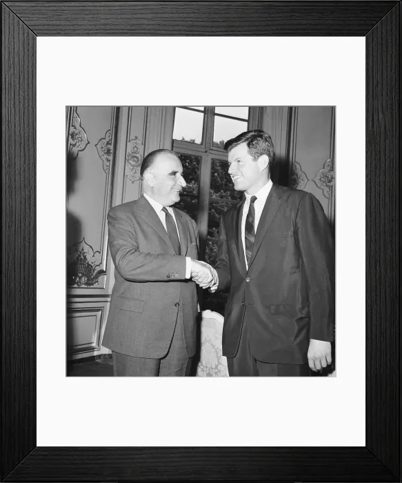 Framed Print : Edward Kennedy and Georges Pompidou Framed Print : Edward Kennedy and Georges Pompidou