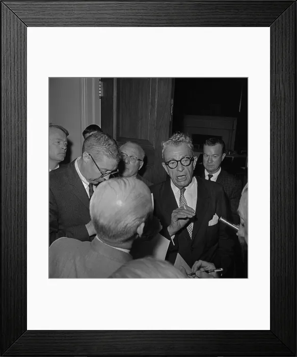 Framed Print : Everett M. Dirksen Talking with Press Framed Print : Everett M. Dirksen Talking with Press