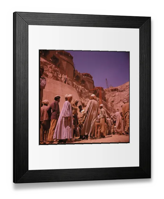 Framed Print : Men Near Dam Entrance Site Framed Print : Men Near Dam Entrance Site