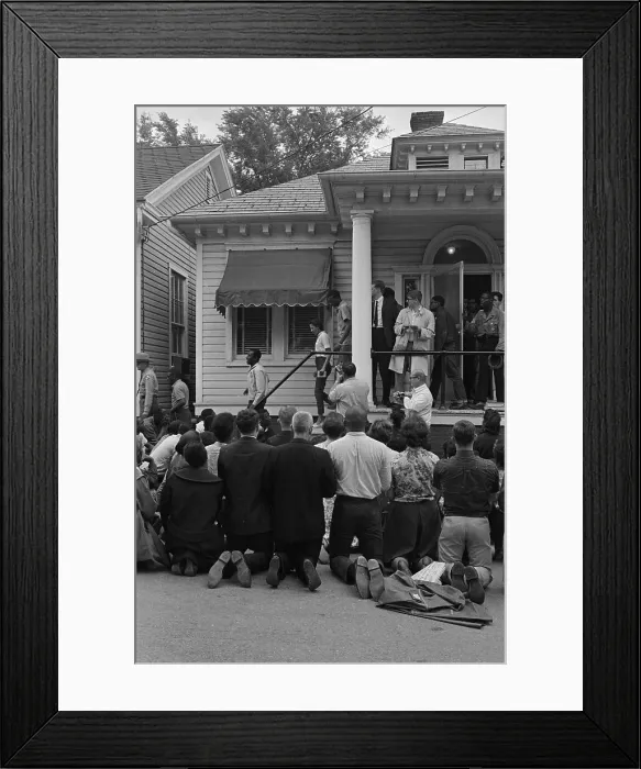 Framed Print : Demonstrators Kneeling In Prayer Framed Print : Demonstrators Kneeling In Prayer