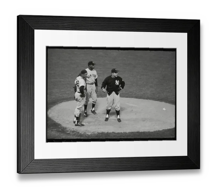 Framed Print : Yogi Berra Signals for New Pitcher Framed Print : Yogi Berra Signals for New Pitcher