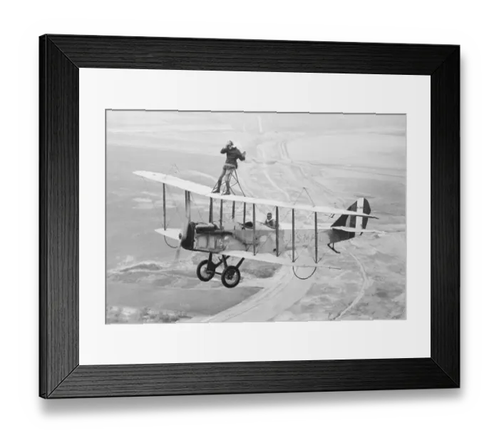 Framed Print : Comedian Steve Allen Performing Airplane Stunt Framed Print : Comedian Steve Allen Performing Airplane Stunt