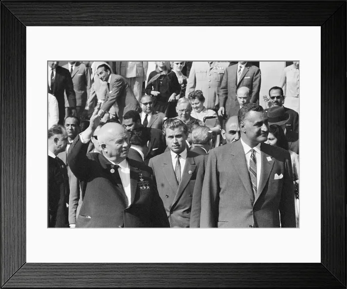Framed Print : Nikita Krushchev and Gamal Nasser in Crowd Framed Print : Nikita Krushchev and Gamal Nasser in Crowd