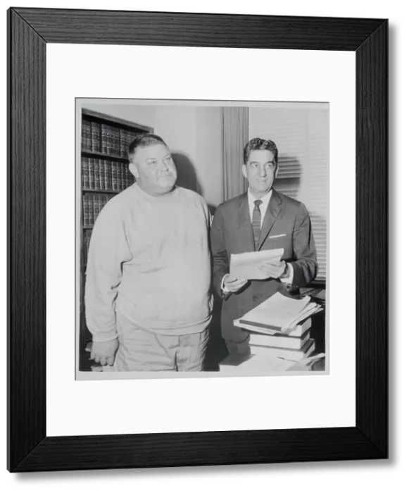 Framed Print : Ferdinand Waldo Demara Posing with Manley Bowler Framed Print : Ferdinand Waldo Demara Posing with Manley Bowler