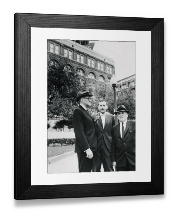 Framed Print : Warren Commission Members at Assassination Site Framed Print : Warren Commission Members at Assassination Site