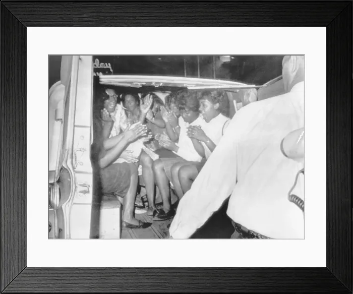 Framed Print : Civil Rights Protesters Arrested In Tn Framed Print : Civil Rights Protesters Arrested In Tn