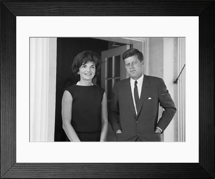 Framed Print : President Kennedy and His Wife Framed Print : President Kennedy and His Wife