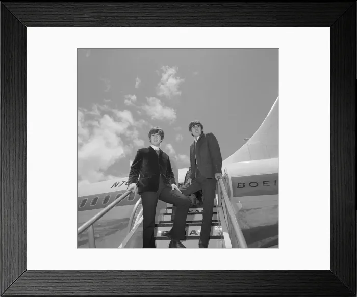 Framed Print : John Lennon and George Harrison Leaving Hawaii Framed Print : John Lennon and George Harrison Leaving Hawaii