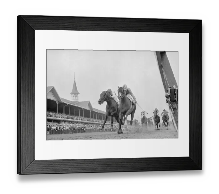 Framed Print : Willie Shoemaker Racing Bill Hartack in Kentucky Derby Framed Print : Willie Shoemaker Racing Bill Hartack in Kentucky Derby