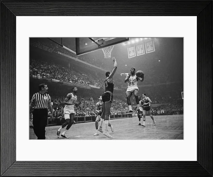 Framed Print : Wilt Chamberlain Blocking K.C. Jones Shot Framed Print : Wilt Chamberlain Blocking K.C. Jones Shot