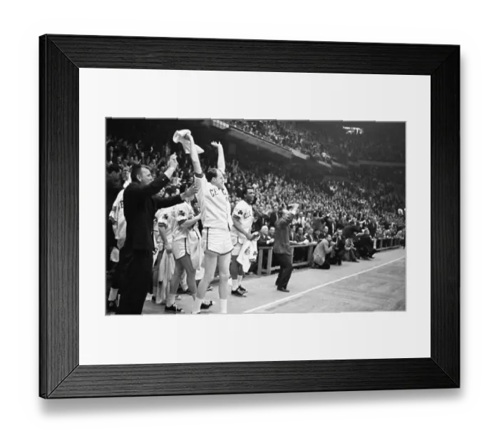 Framed Print : Celtics Bench Celebrates NBA Championship Victory Framed Print : Celtics Bench Celebrates NBA Championship Victory