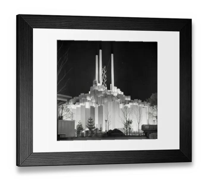 Framed Print : Lighted Prism Building Framed Print : Lighted Prism Building
