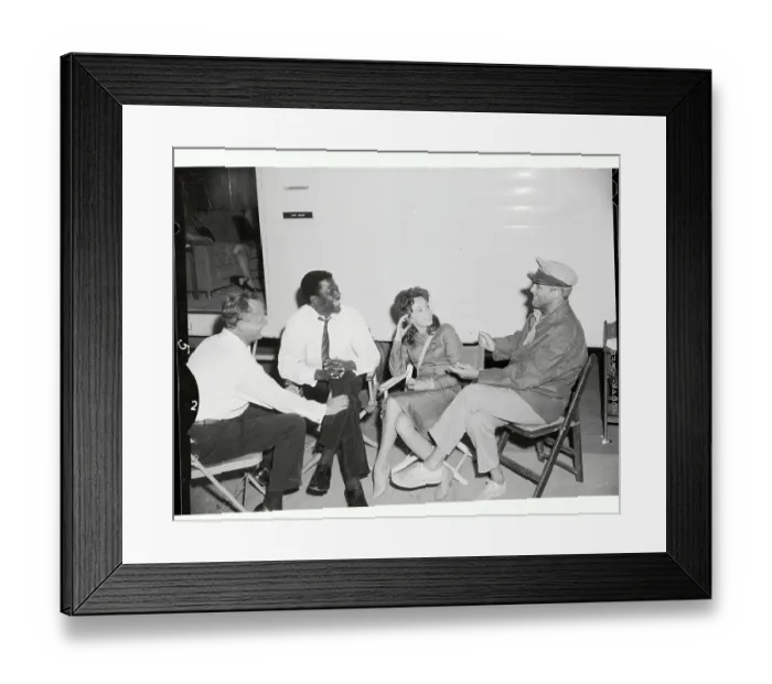 Framed Print : Sidney Poitier Visits Set of Father Goose Framed Print : Sidney Poitier Visits Set of Father Goose