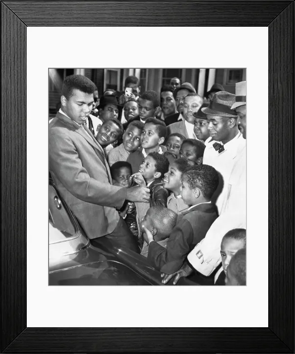 Framed Print : Muhammad Ali With Boys in Boston