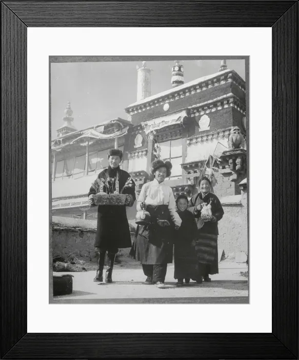 Framed Print : Tibetan Family Wearing Traditional Clothing Framed Print : Tibetan Family Wearing Traditional Clothing