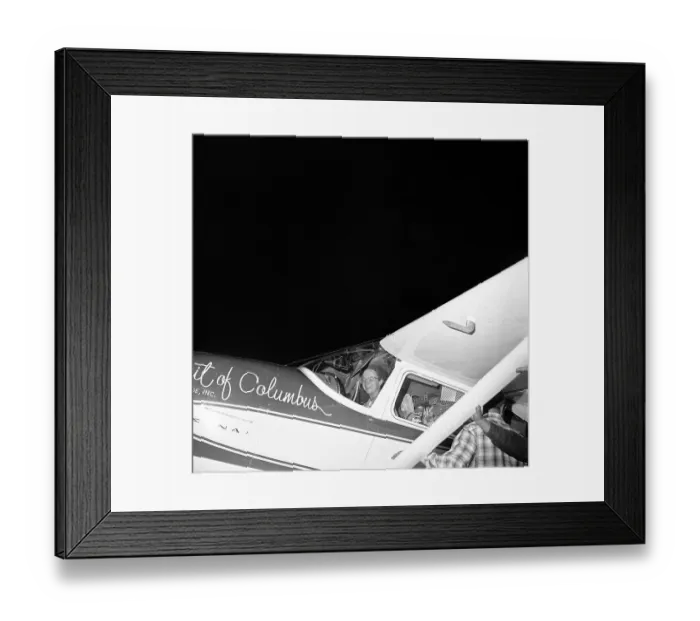 Framed Print : Aviatrix Jerrie Mock Seated in Plane Framed Print : Aviatrix Jerrie Mock Seated in Plane