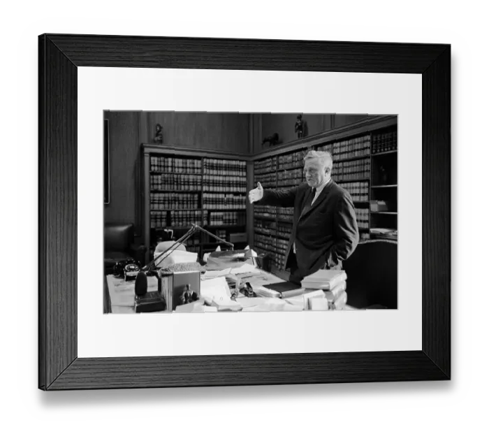 Framed Print : Supreme Court Justice William O. Douglas in Chambers Framed Print : Supreme Court Justice William O. Douglas in Chambers
