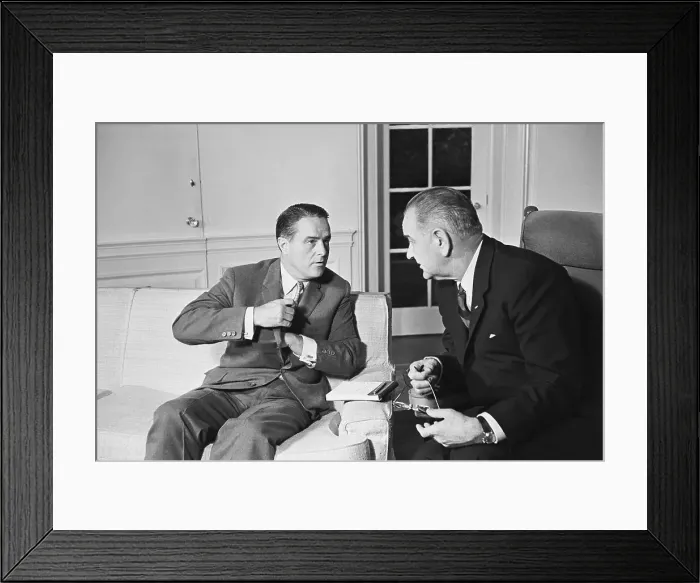 Framed Print : Sargent Shriver Talking to President Johnson Framed Print : Sargent Shriver Talking to President Johnson