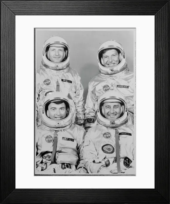 Framed Print : Four Man Crew of First Gemini Space Flight Framed Print : Four Man Crew of First Gemini Space Flight