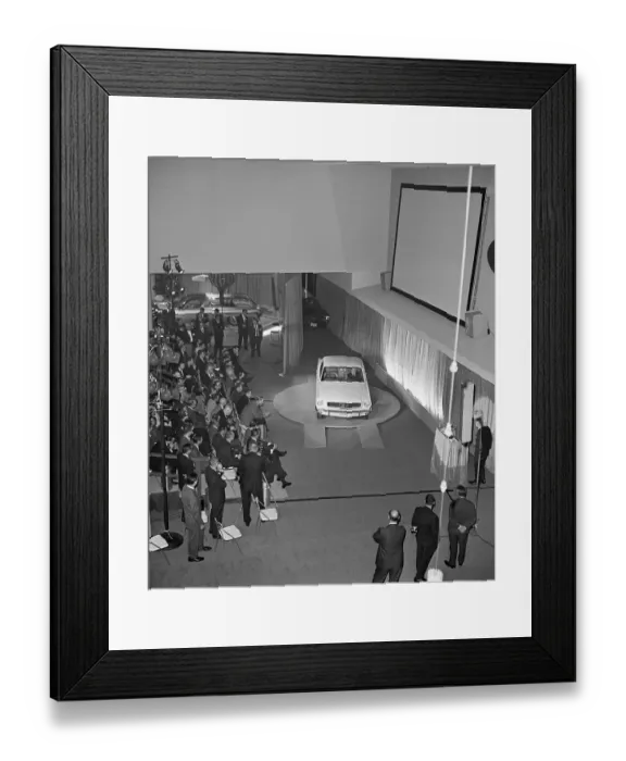 Framed Print : Press At Unveiling Of New Ford Mustang Framed Print : Press At Unveiling Of New Ford Mustang