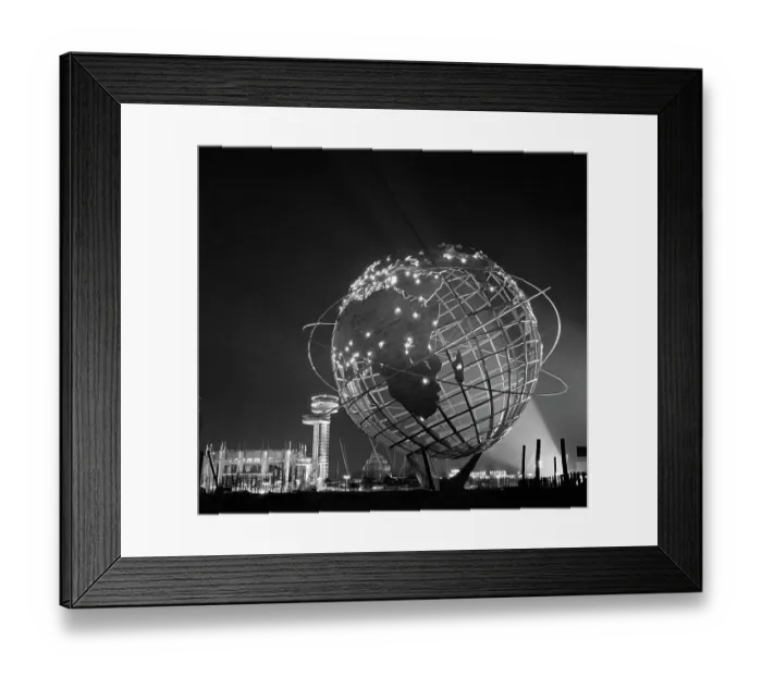 Framed Print : Unisphere at Night with Capital Lights