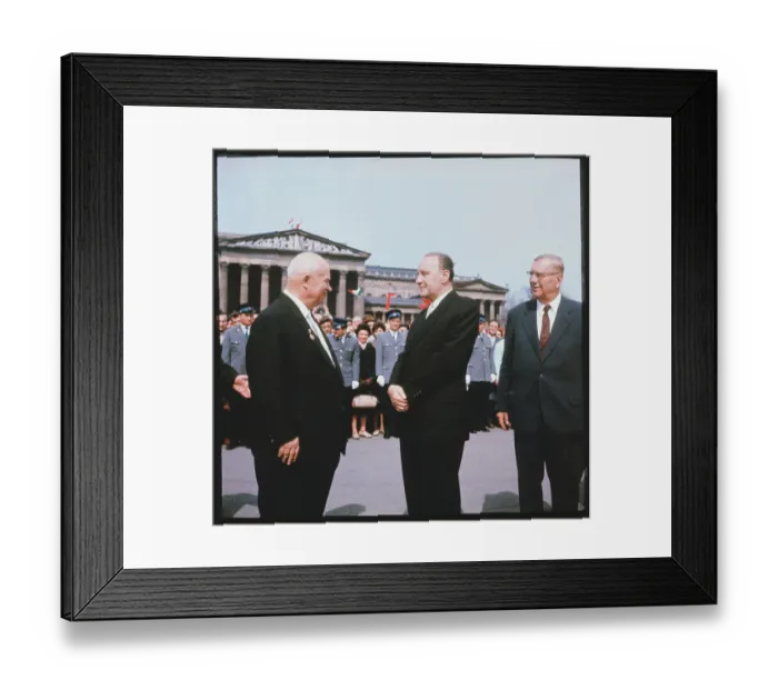 Framed Print : Nikita Khrushchev and Janos Kadar with Military Framed Print : Nikita Khrushchev and Janos Kadar with Military