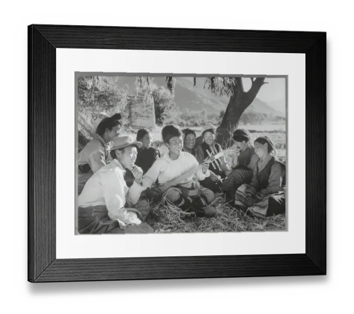 Framed Print : Tibetan Farmer Playing Musical Instrument for Others Framed Print : Tibetan Farmer Playing Musical Instrument for Others
