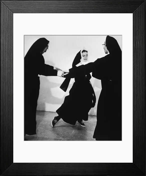 Framed Print : Nuns Keep in Step at University Framed Print : Nuns Keep in Step at University