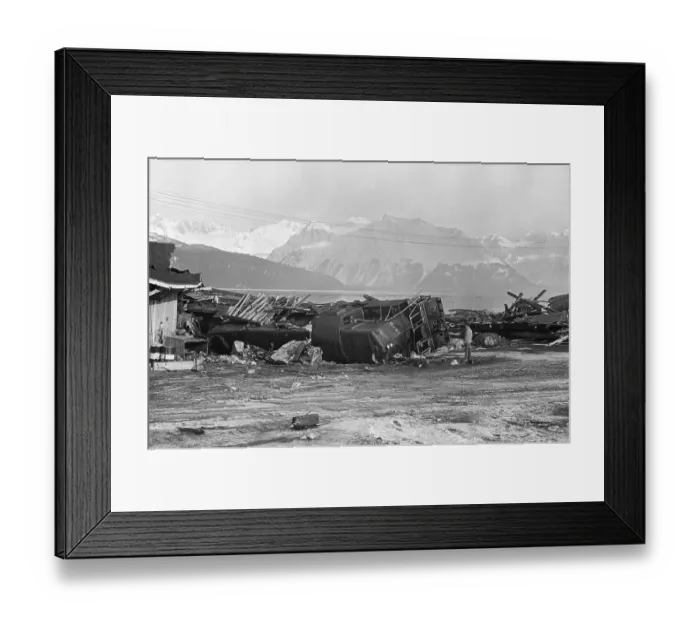 Framed Print : Ruined Railroad Cars Before Mountains Framed Print : Ruined Railroad Cars Before Mountains