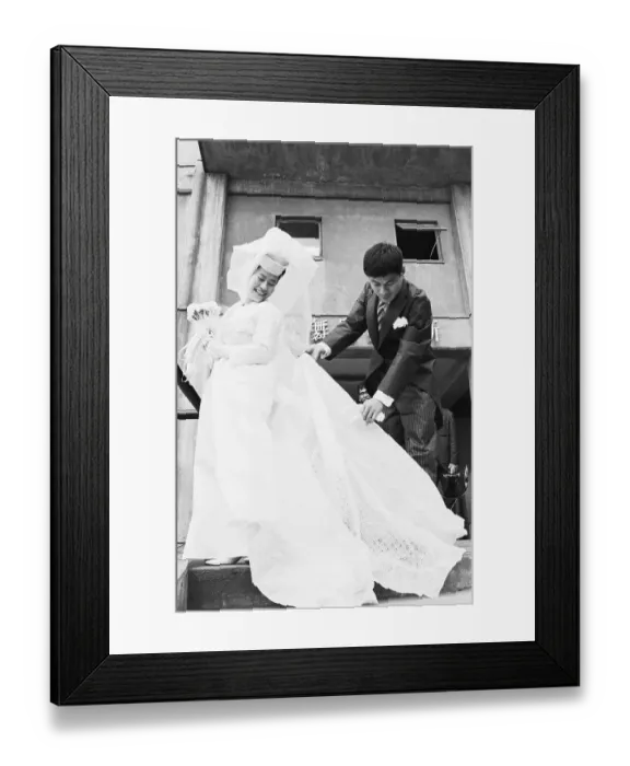 Framed Print : Japanese Bride Wearing Paper Wedding Dress Framed Print : Japanese Bride Wearing Paper Wedding Dress